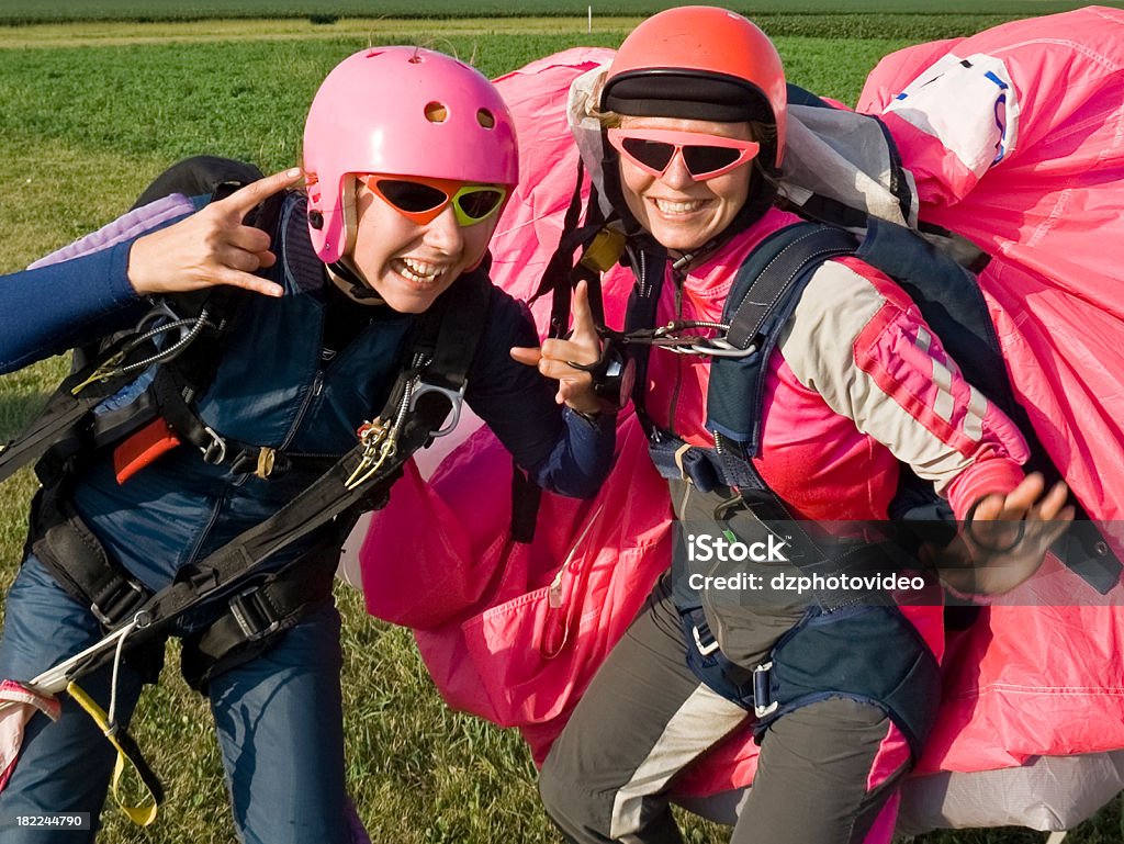 Pateta Skydiver meninas - Foto de stock de Rosa - Cor royalty-free