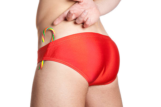 candy cane briefings - gay man gay pride homosexual racing briefs - fotografias e filmes do acervo