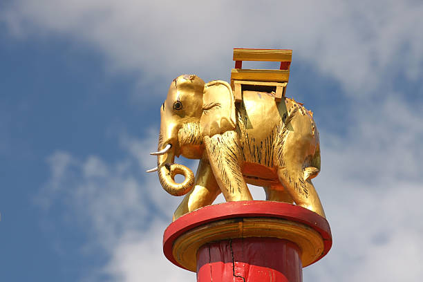 Figurine of an elephant on the  building wall in Dordrecht, Netherlands