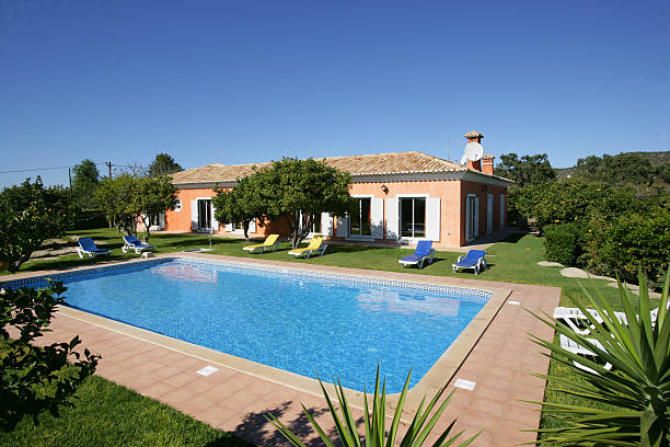 istock Luxury holiday vacation villa with private swimming pool 182245230