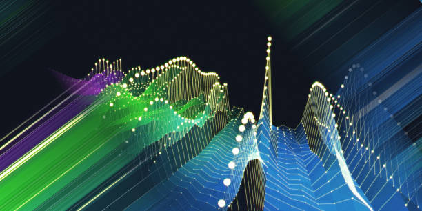 istock Abstract  background waving wireframe grid from lines and dots with blurred lines. Technology concept data grid. Big Data. Banner for business, science and technology data analytics. 1822453885