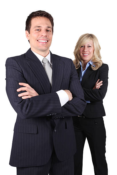 istock Business couple smiling 182245429