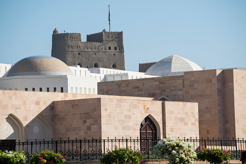 Muscat, Oman - March 05,2022 : View on the old town Muttrah which is located in the Muscat governorate of Oman.