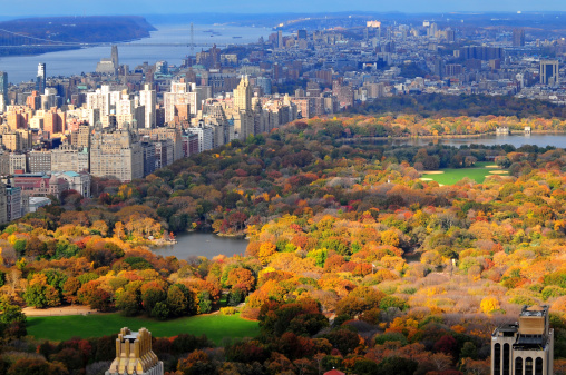 Looking north over Central Park, New York towards the Hudson river.