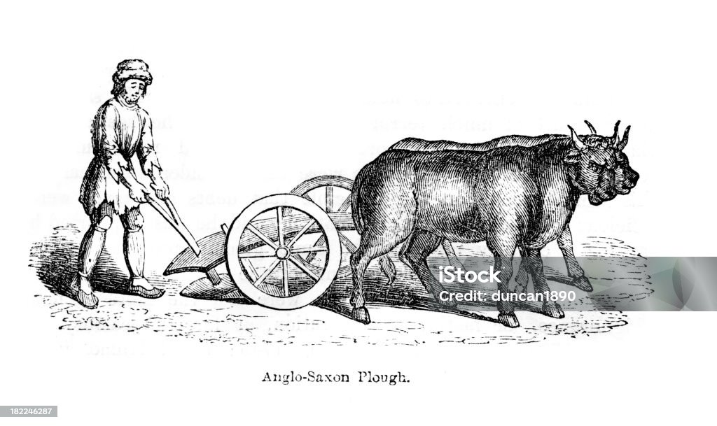 Anglo staroangielski Plough - Zbiór ilustracji royalty-free (Kultura anglosaska)