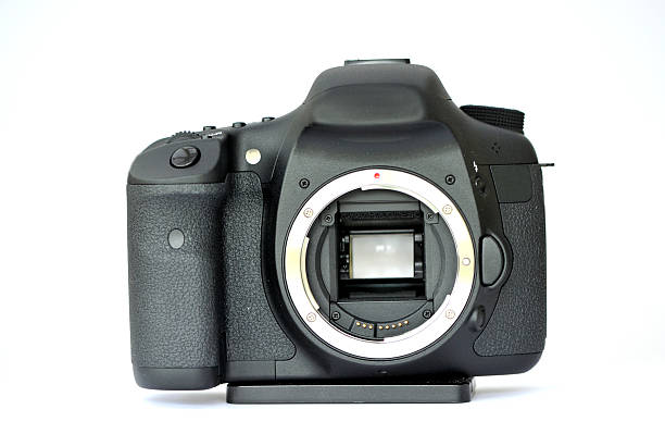 istock Digital SLR camera body isolated against a white background 182246485