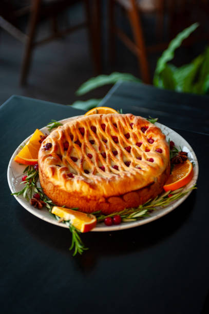 Traditional Christmas or New Year's pie.