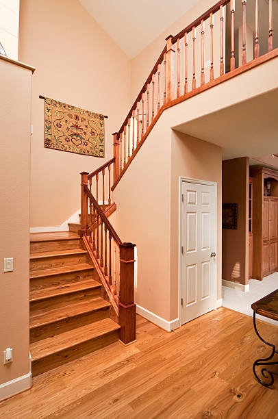 istock Staircase with hardwood floors 182247186