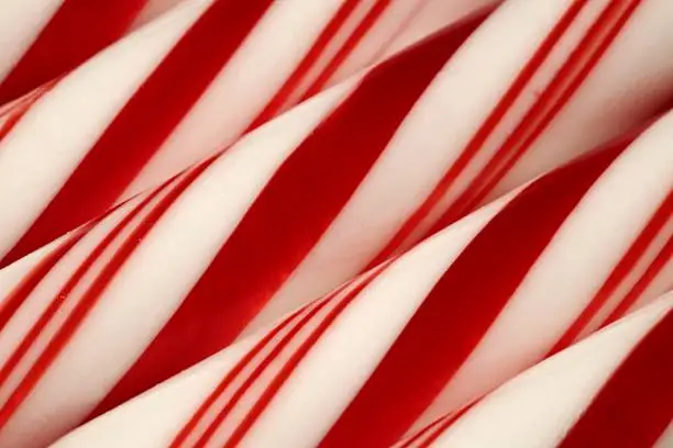 XXXL photo of a row of candy canes.