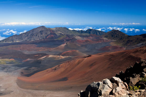 haleakala 분화구 - haleakala national park badlands maui extreme terrain 뉴스 사진 이미지