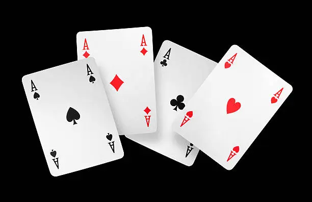 Four aces. Photography in high resolution.