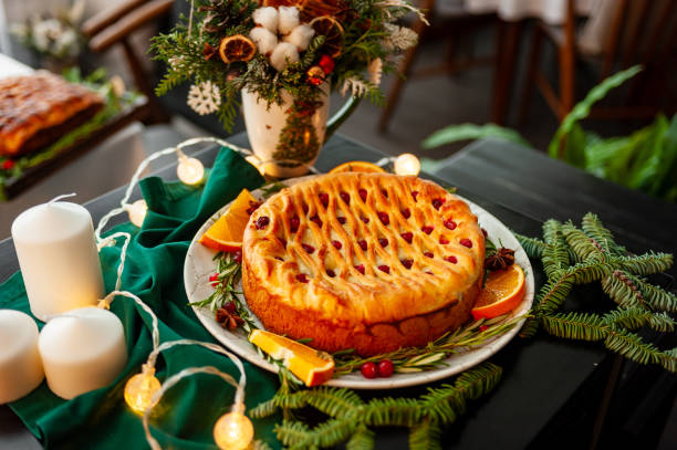istock Traditional Christmas or New Year's pie. 1822477895