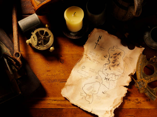 istock Treasure Map and Nautical Equipment 182247894