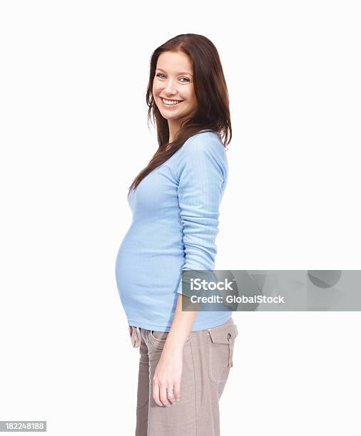 Photo libre de droit de Portrait Dune Joyeuse Femme Enceinte Jeune Femme banque d'images et plus d'images libres de droit de 20-24 ans - 20-24 ans, Adulte, Anticipation