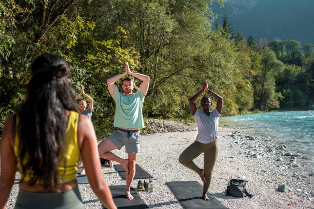 istock Riverbank Serenity Session with Diverse Yogis 1822481933