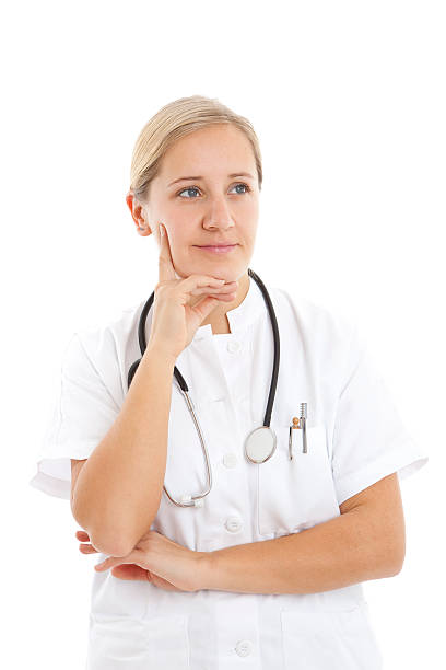 istock Portrait of a thoughtful young nurse 182248624