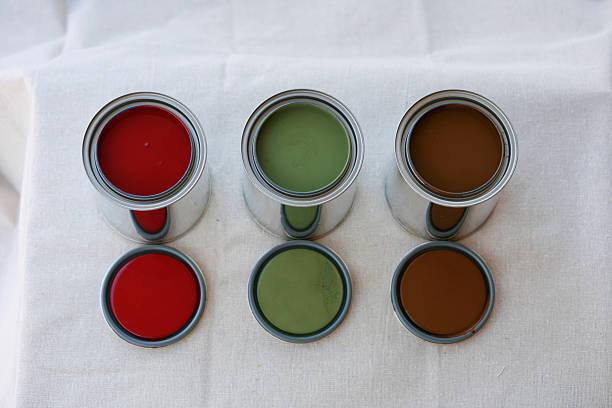 istock Row of Paint Cans 182248989