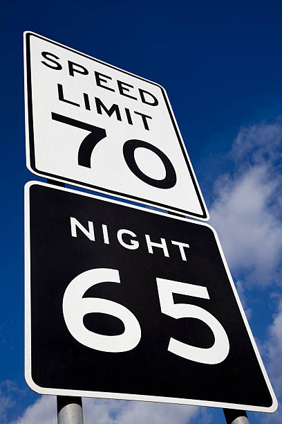 istock speed limit 70 sign and night 65 182249266