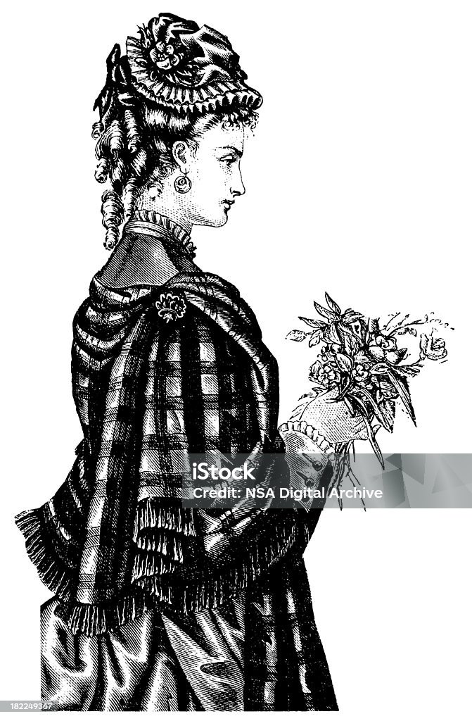 Donna/antiquariato vittoriano, illustrazioni progettuali - Illustrazione stock royalty-free di Antico - Vecchio stile