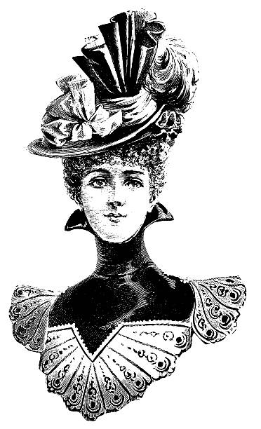 illustrations, cliparts, dessins animés et icônes de design antique de style victorien femme/illustrations - illustration and painting engraving old fashioned engraved image