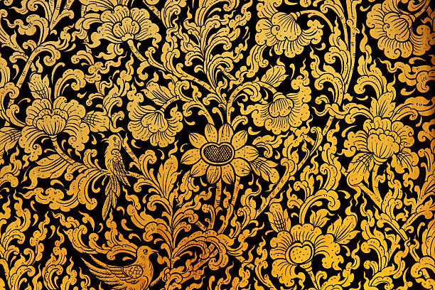istock traditional ornate thai art gold motif floral pattern design background 182249488