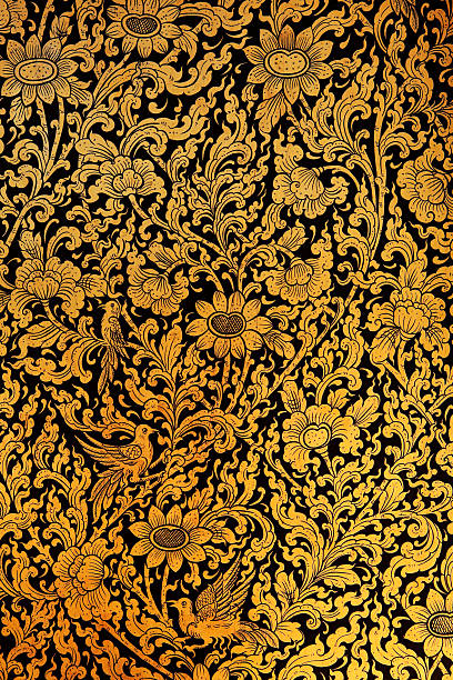 istock traditional ornate thai art gold motif floral pattern design background 182249504