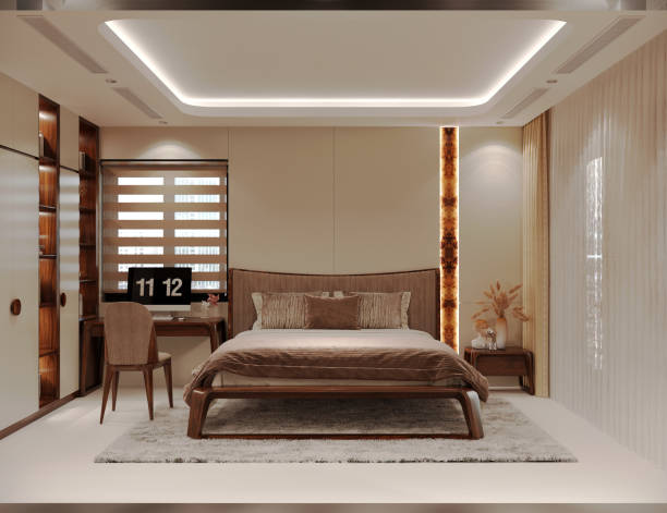istock 3d render of luxury hotel room 1822495419