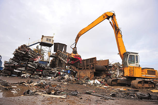 istock Car Shredding Equals Metal Recycling 182249748