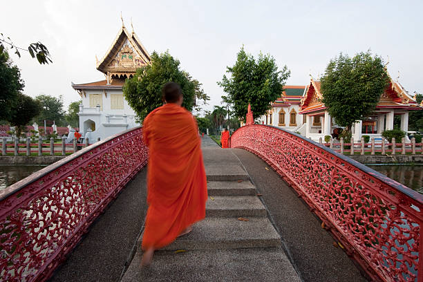 istock Buddhist monks at the Marble Temple (Wat Benchamapophit). 182249859