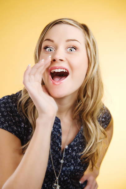 istock Happy woman shouting 182249867