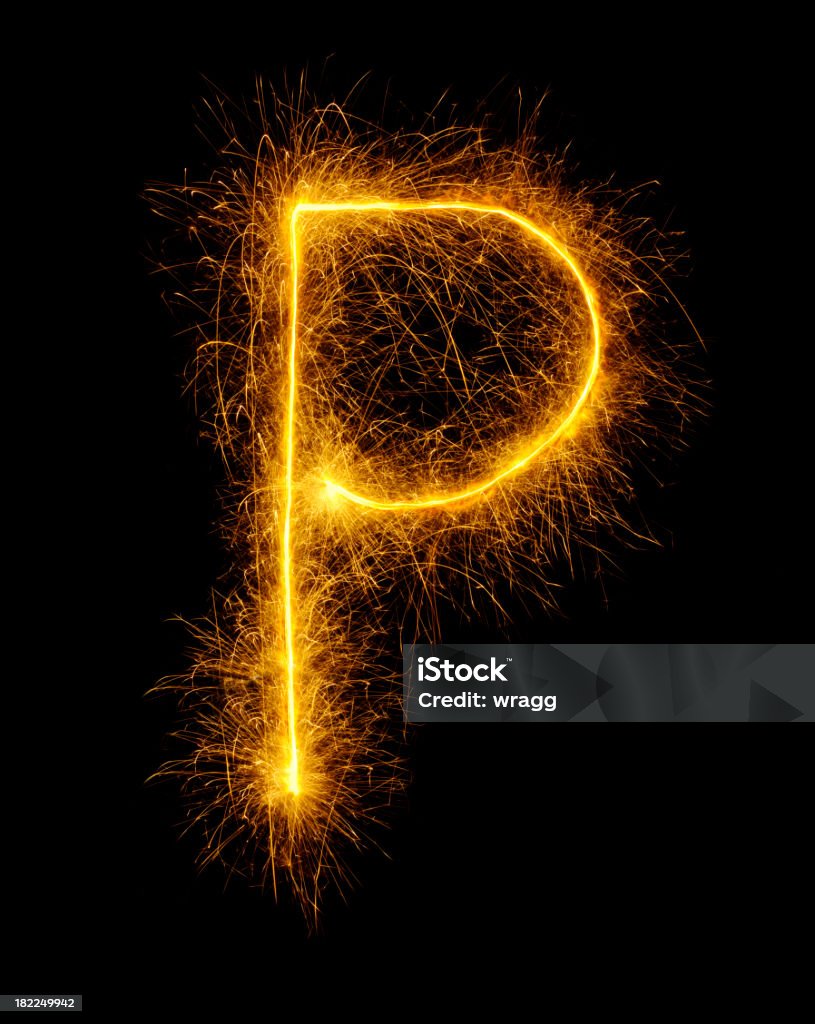 Buchstabe P auf das Feuerwerk - Lizenzfrei Alphabet Stock-Foto