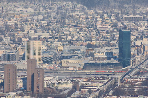 aerial view of Zurich city