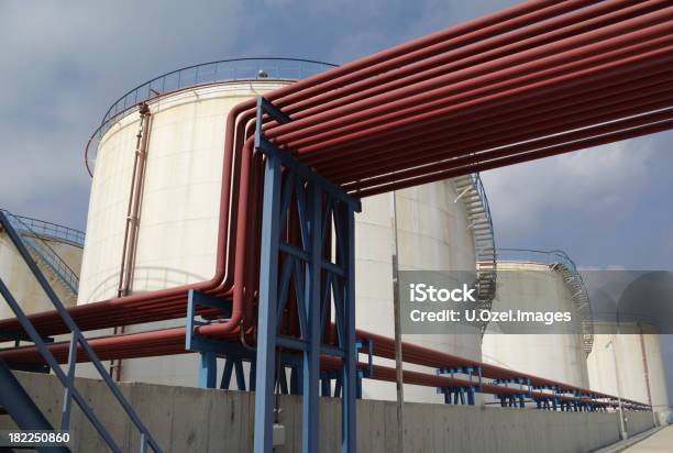 Fuel Storage Tanks Stock Photo - Download Image Now - Copy Space, Fuel Storage Tank, Fuel and Power Generation