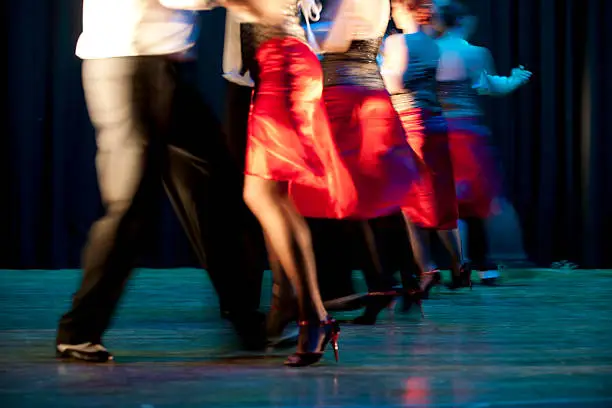 Blurred motion picture of dancers at a concert