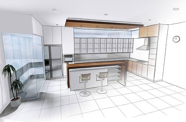Kitchen Cabinets Drawing Stock Photos, Pictures & Royalty-Free Images ...