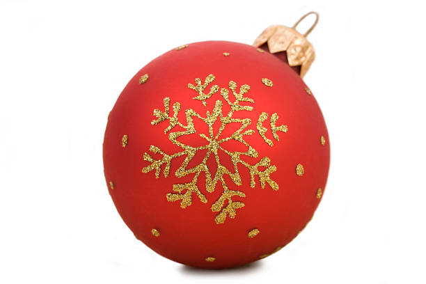 Red Christmas Ball with Snowflake (XXL) stock photo