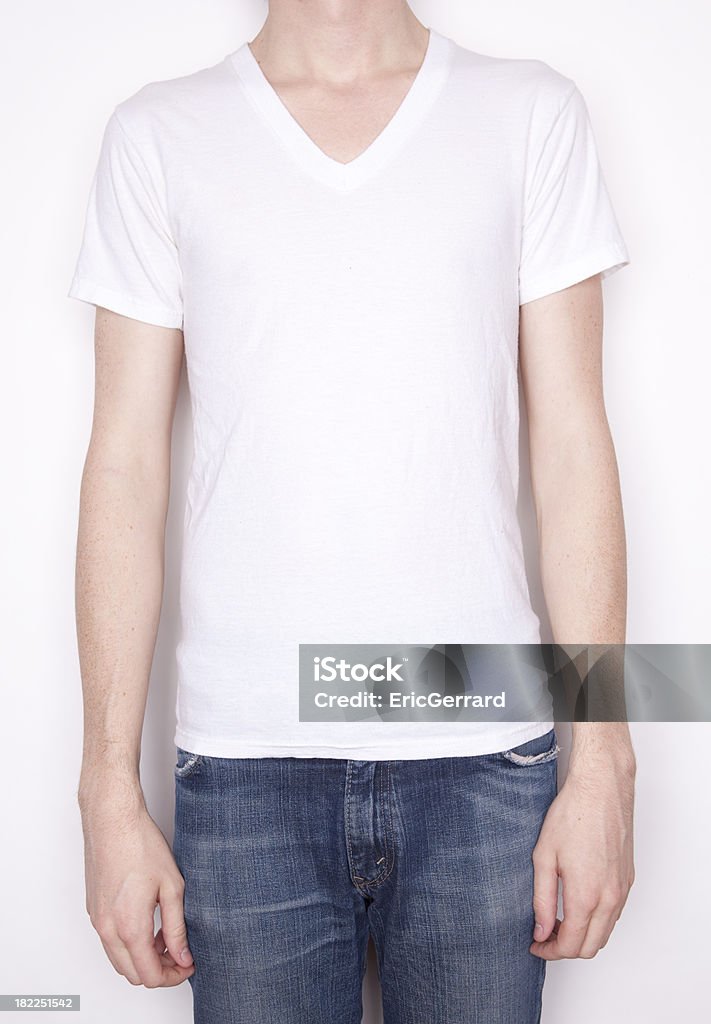 Puste białe Dekolt w szpic koszulka Crop - Zbiór zdjęć royalty-free (Biały)