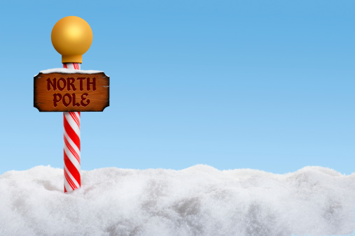The North Pole against a blue sky.To see more holiday images click on the link below: