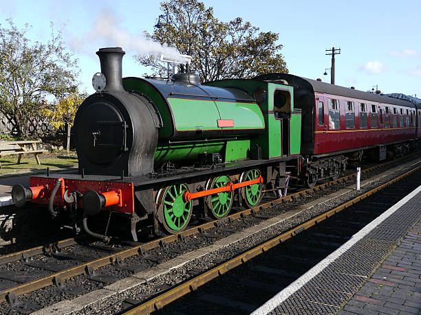 istock Restored steam train waiting in the station 182251653