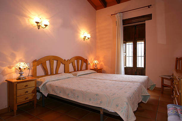 istock Holiday vacation villa bedroom interior. 182251693