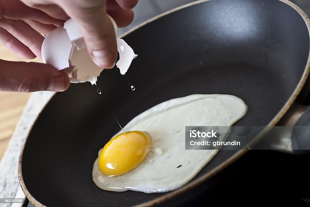 Frying Ei - Lizenzfrei Bratpfanne Stock-Foto