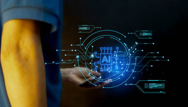 istock Ai tech, businessman show virtual graphic Global Internet connect  with AI, Artificial Intelligence. using command prompt for generates something, Futuristic technology transformation 1822519119
