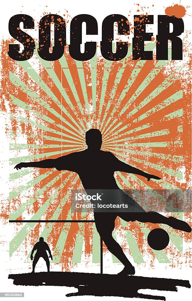 Fußball-Hintergrund mit besten Spieler schießen - Lizenzfrei Athlet Vektorgrafik