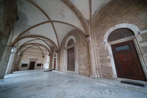 Rieti, Italy - July 6, 2023: Historic buildings of Rieti, Lazio region, Italy: Duomo