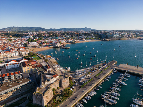 Facing the bay of Cascais known for its sandy beaches and busy marina.