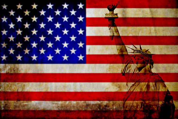 istock Vintage USA flag 182255454