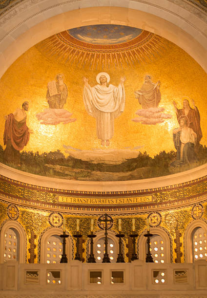 istock Transfiguration mosaic in the cathedral on Mount Tabor, Israel 182255488