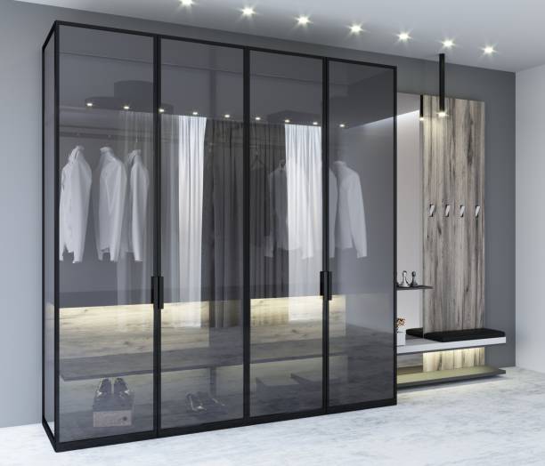 istock Glass wardrobe in loft style in the hallway 1822561989