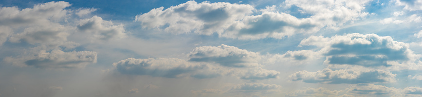 Sky blue and clouds panorama view background