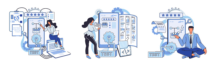 Application Testing Metaphor Vector Software Testing Guardiangel Of ...